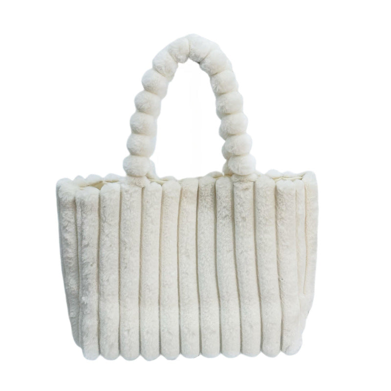 Flauschige Shopper-Tasche mit Bubble-Henkeln